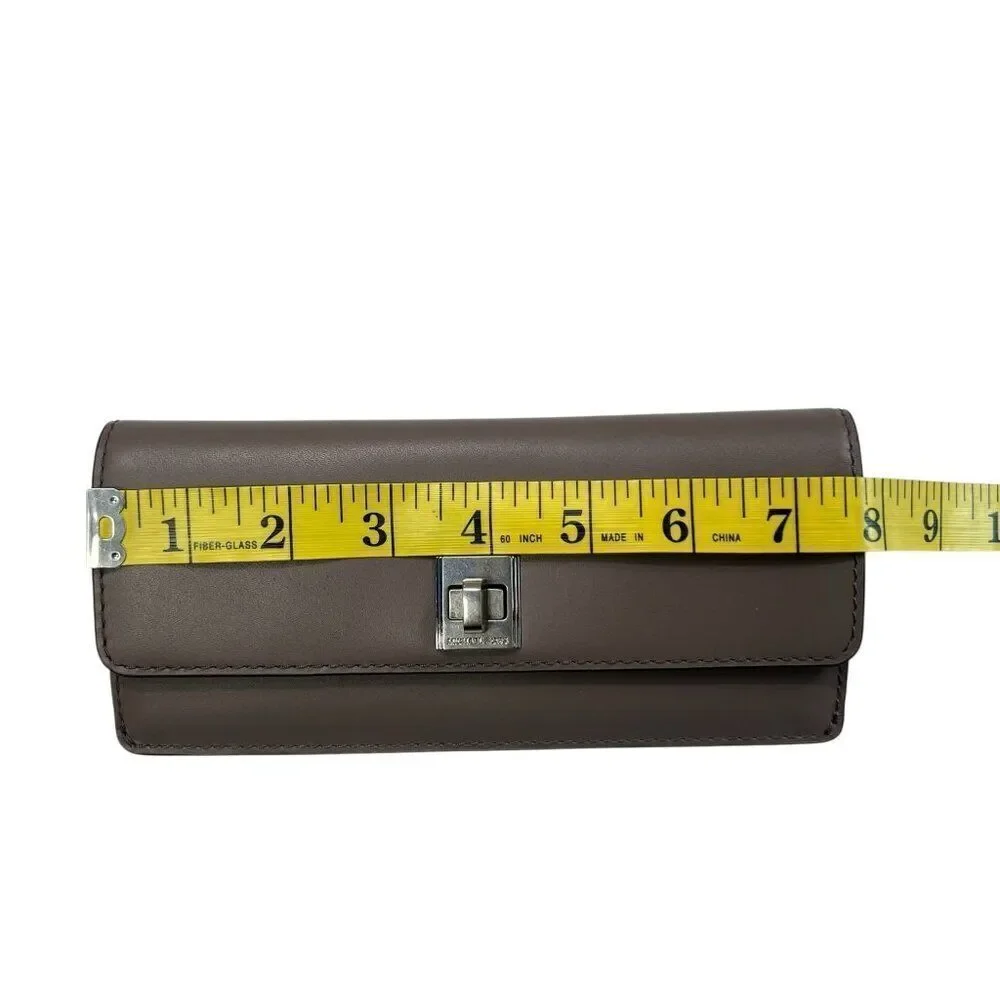 Michael Kors NWT Natalie Cinder Leather Flat Wallet With Silver-Tone Hardware
